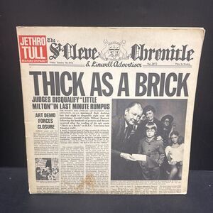 Jethro Tull Thick As A Brick 1978 Vinyl Record LP Chrysalis CHR 1003 Newspaper